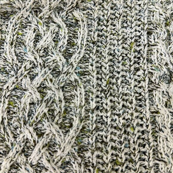J Jill Sweater Size Small Y2K Cable Knit Gray & Green - Picture 8 of 10